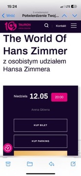 2 bilety obok siebie Hans Zimmer Kraków 12 maja