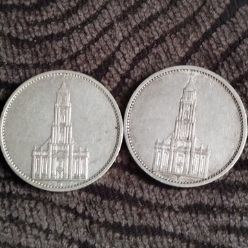 Monety 5 marek z 1935 roku w srebrze