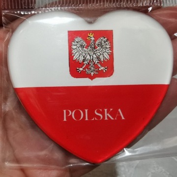 Serce magnes na lodówkę Polska flaga Godło Orzeł