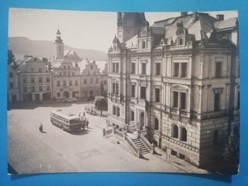 Lądek Zdrój - Rynek autobus PRL obieg 1963 r.