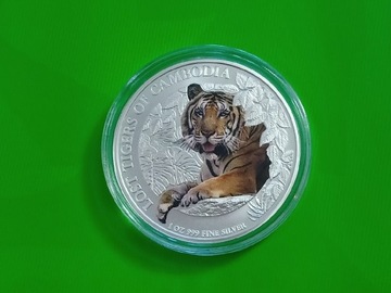 Moneta srebrna kolekcjonerska - Kambodża Ostatni Tygrys - Mennicza 