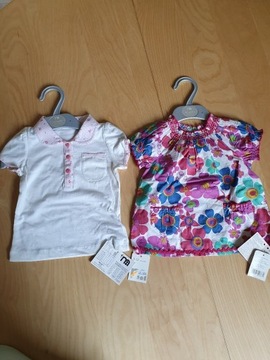 Bluzeczki Mothercare nowe 9-12M