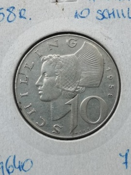 10 schilling 1958r. Austria srebro 