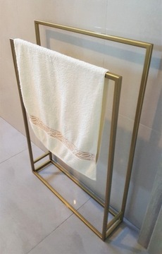 Stojak wieszak ręczniki łazienka złoty loft