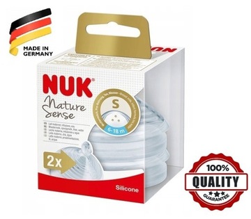 NUK NATURE SENSE SMOCZEK DO BUTELKI S 6-18M 2-PAK!