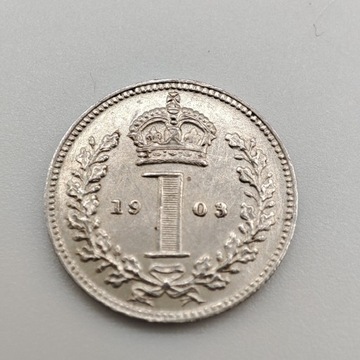 Moneta 1 pens 1903 Anglia Rzadka!!!