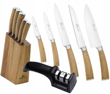 Noże kuchenne w bloku Natur NK320+ostrzałka gratis