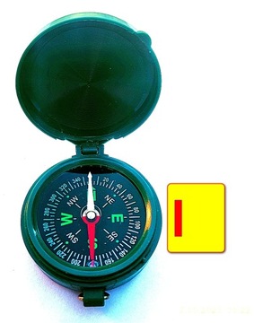 kompas  I plastikowy zielony  zamykany