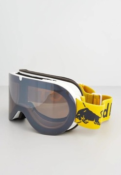 Gogle Red Bull Spect białe żółte narciarskie 