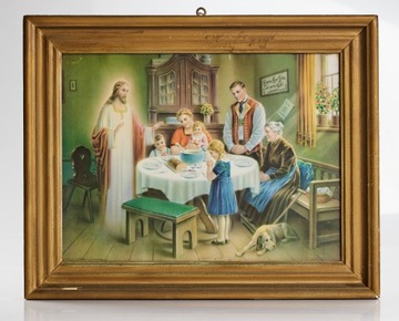 malarstwo obrazek święty Jezus błogosławi posiłek