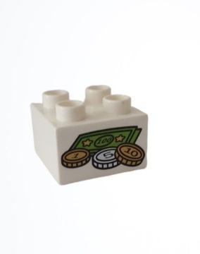 Lego Duplo klocek pieniądze kasa 2X2 