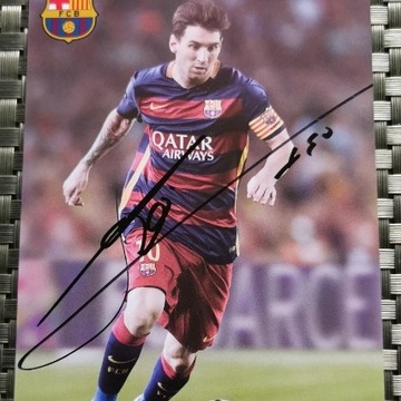 Leo Messi - zdjęcie z autografem