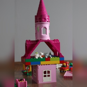 klocki lego duplo, oryginalne, zamek, pociąg, figu