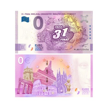 Banknot 0 Euro Polska 2023 - 31 finał WOŚP 