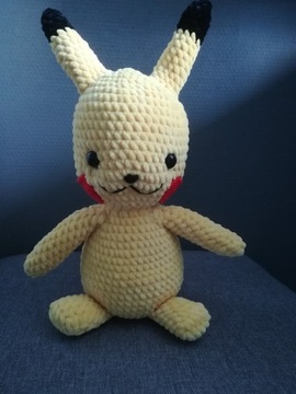 Pikatchu, pokemon, rękodzieło, amigurumi 