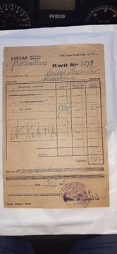 Rachunek kwit Bełchatów 1946