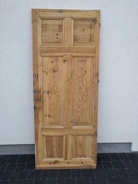 Stare drzwi drewniane VINTAGE piaskowane 01