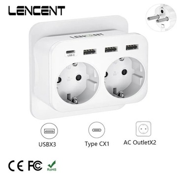 Wtyczka zasilająca LENCENT USB-C USB ADAPTER 6w1