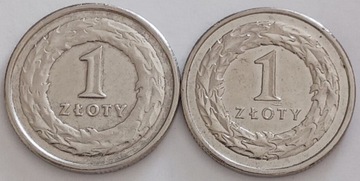 1zł złoty 2013 r. x 2 szt. cienkie i grube litery