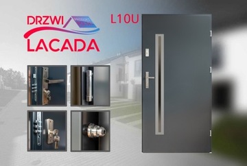 Drzwi zewnętrzne stalowe Model "LACADA L10U" Inox