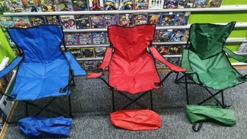 Krzesło metalowe z oparciem 140KG Turystyczne Wędkarskie Składane Camping