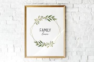 Plakat/ObrazA3 minimalistyczny wianek"Family love"