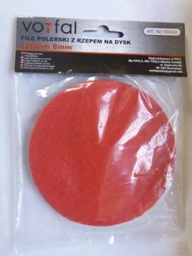 Filc polerski z rzepem na dysk 125mm 8mm