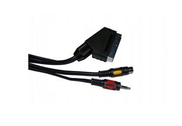 NOWY kabel Scart + 3.5mm + DIN mini SVHS - 3m 