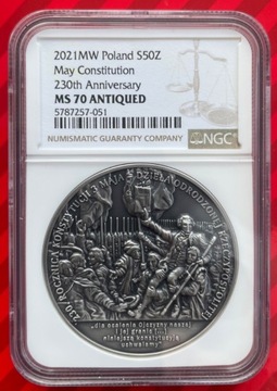 50zl 2021 Konstytucja 3Maja NGC MS70