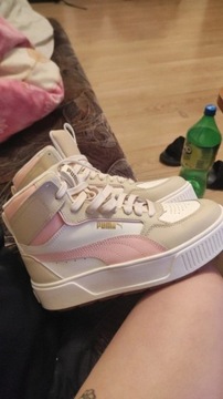 Buty sneakersy puma damskie białe beżowe sportowe