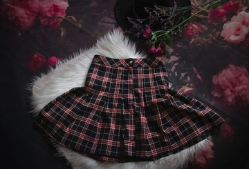 Plisowana spódniczka w kratę H&M tartan vintage