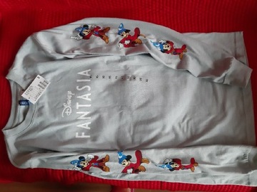 Bluza t-shirt szara męska z myszką Miki XS H&M