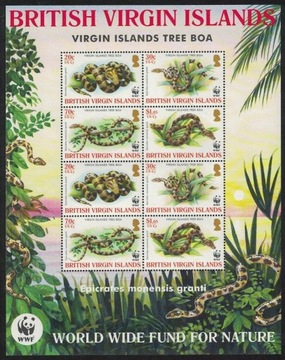 WWF fauna 1137 - 1140** Wyspy Dziewicze wąż boa