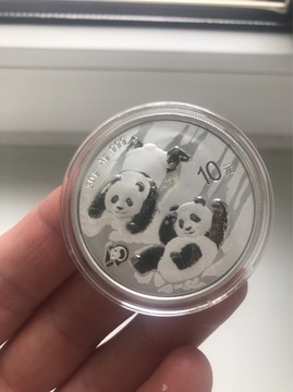 Chińska Panda 10 Yuan moneta srebrna