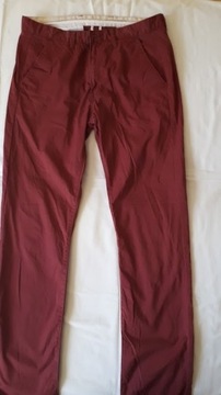 spodnie chinosy, LEE, burgund, rozmiar 33/32