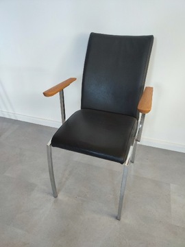 Krzesło biurowe, loft, czarne chrom 