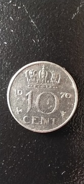 10centówHolandia1970JULIANA KONINGIN NEDERLANDEN