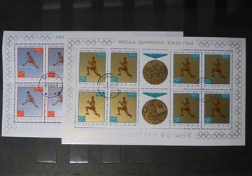 Polska, 1965 , 2 arkusiki Fi.1475-1476 medale olimpijskie