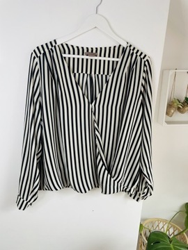 Elegancka bluzka w paski , kopertowa r. 46 H&M