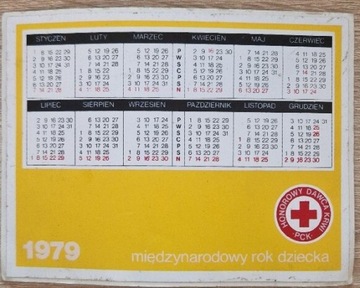 Kalendarz PCK z 1979 roku - naklejka