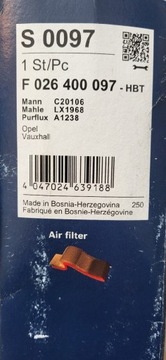 Filtr powietrza Bosch S0097, F026 400 097