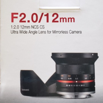 Obiektyw SAMYANG 12 mm f2.0 micro 4/3 Lumix M433