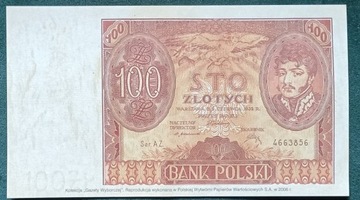 100 zł 1934 PWPW 2006 reprodukcja unc 