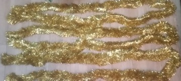 Łańcuch choinkowy złoty gruby 10cm, długość 3m