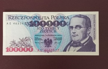 100 000 zł St.Moniuszko z 1993 r Seria AE stan UNC