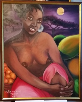 Obraz olejny "Sprzedająca mandarynki"