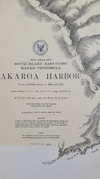 Piękna mapa morska Akaroa Harbour