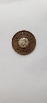 1/2 penny 1844 próba 