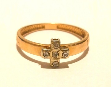 Złoty pierścionek damski -krzyżyk 1,76g 585p -14K