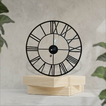 Zegar ścienny retro,loftowy, 50cm średnicy, czarny